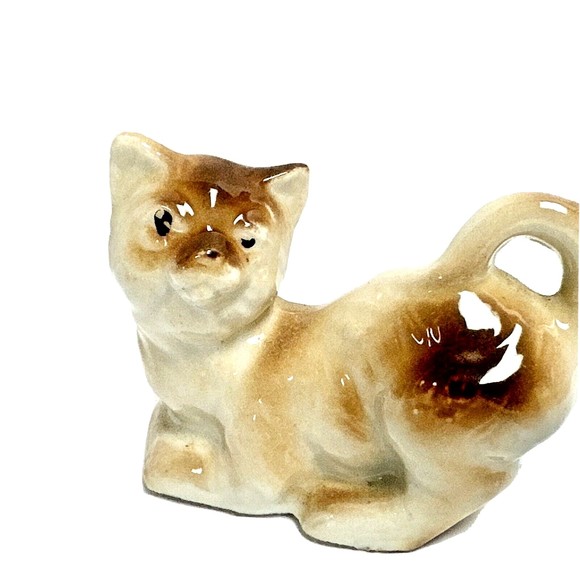 Porcelain kitty cat mini trinket figurine decor 3" - Picture 2 of 5